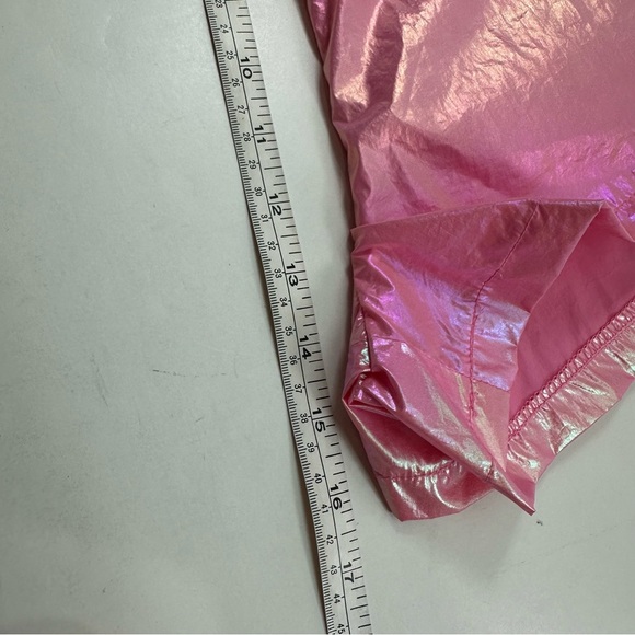 NWT C’est Toi Pink Metallic Nylon Shorts Women’s Medium High Waist Pull On - Picture 7 of 7